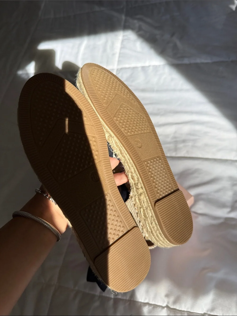 BRAND NEW CUSHIONAIRE Talisa Navy Espadrille Wedge Sandals